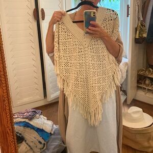 Vintage Crochet Macrame Poncho